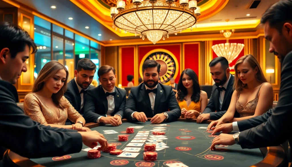 Unleashing winning strategies with bin88 help at an upscale Baccarat table in an exciting casino scene.