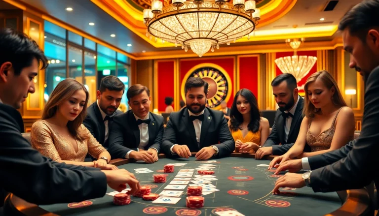 Unleashing winning strategies with bin88 help at an upscale Baccarat table in an exciting casino scene.