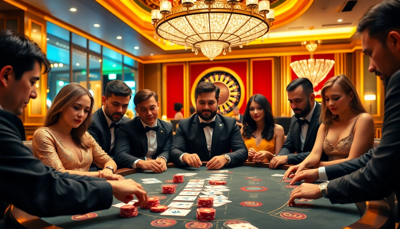 Unleashing winning strategies with bin88 help at an upscale Baccarat table in an exciting casino scene.