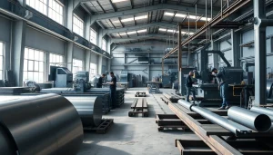 Crafting custom steel fabrication in a professional workshop setting with advanced machinery.