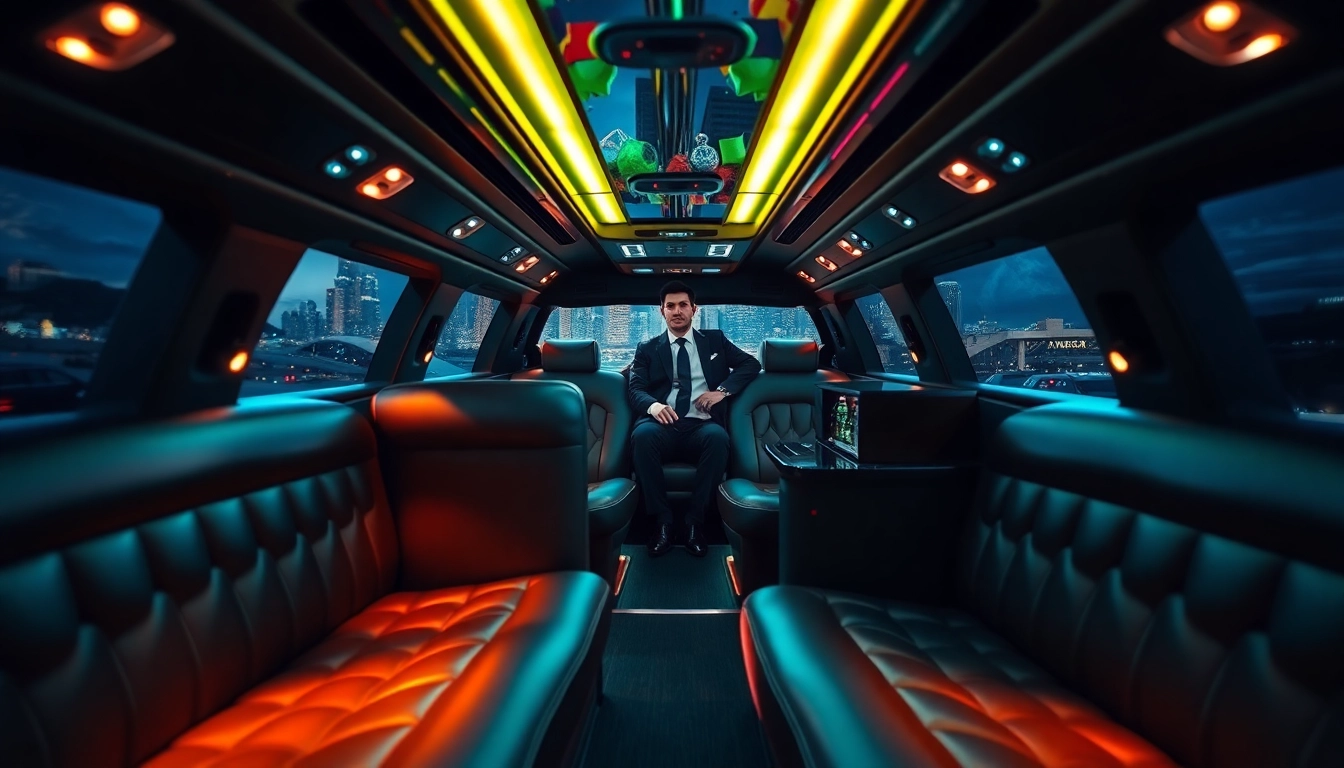 World Cup Group Transportation in a premium limousine with luxurious leather seating and festive decor.