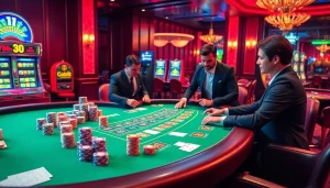 Experience high-stakes action at 78win's luxurious casino tables with vibrant chips and thrilling games.