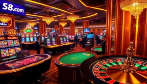 Players enjoy the thrilling gaming experience at S8.com with dynamic casino tables and exciting slot machines.