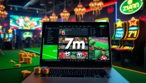 Excitement unfolds in the online gambling realm with 7m betting options on vibrant casino tables.