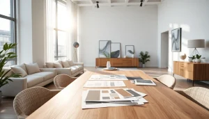 Transforming spaces through interior design Dubai with a modern, minimalist workspace.