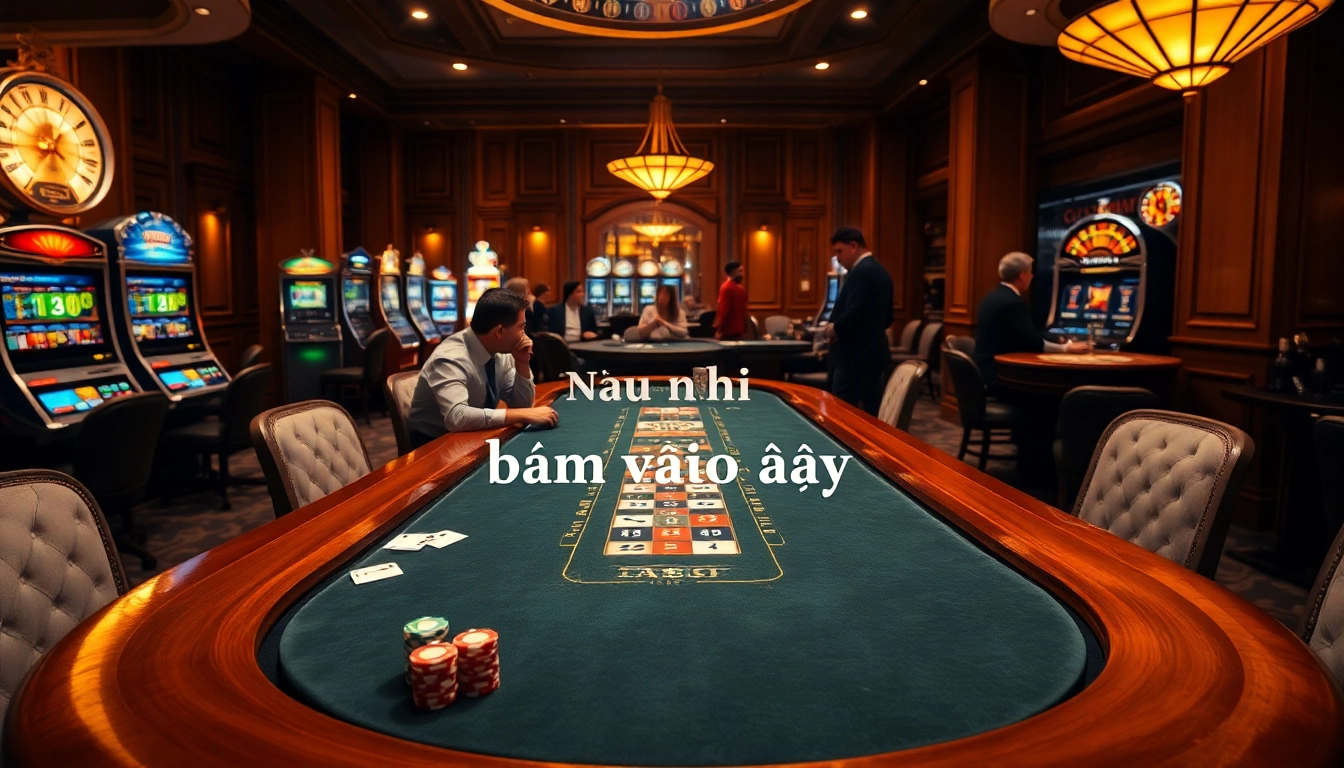 Nếu như vậy bám vào đây in an exciting casino scene with elegant blackjack tables and vibrant slot machines.