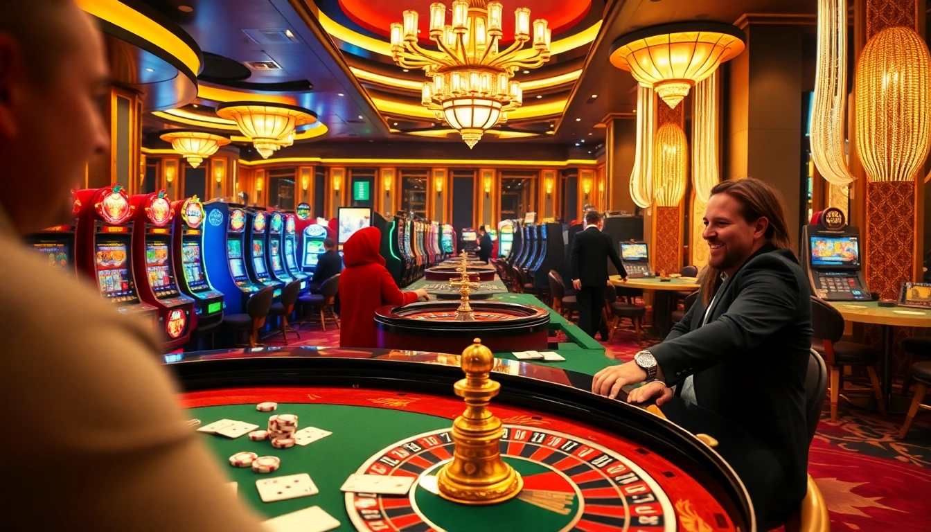 88vv gaming scene showcasing roulette, cards, and excitement for gamblers.