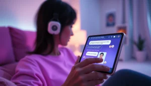 Engaging NSFW AI chat interface showcasing interactive digital conversations in a modern setting.