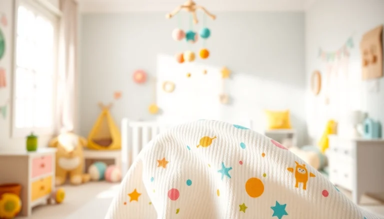 Bekijk ribcord stoffen met schattige patronen in een gezellige babykamer.