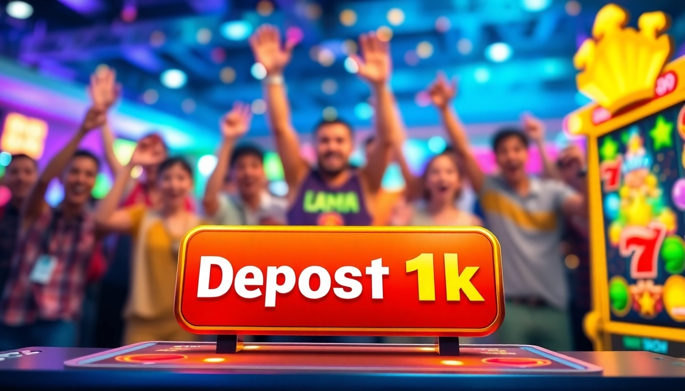 Memperlihatkan kasino online slot deposit 1k dengan tampilan interface berwarna-warni.
