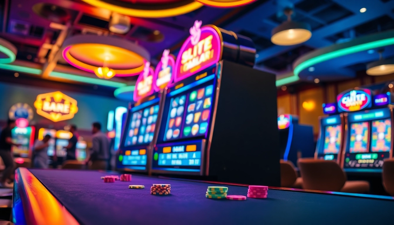 Memenangkan slot deposit 1k dengan mesin slot yang penuh warna dan cahaya cerah.