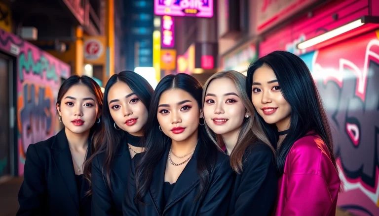 Engaging portrait of blackpink members, capturing their unique styles and vibrant interactions.