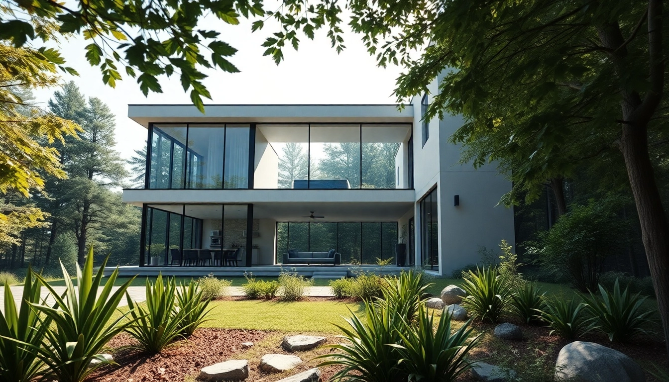 Start a residential architecture project with a modern home design in a natural landscape.