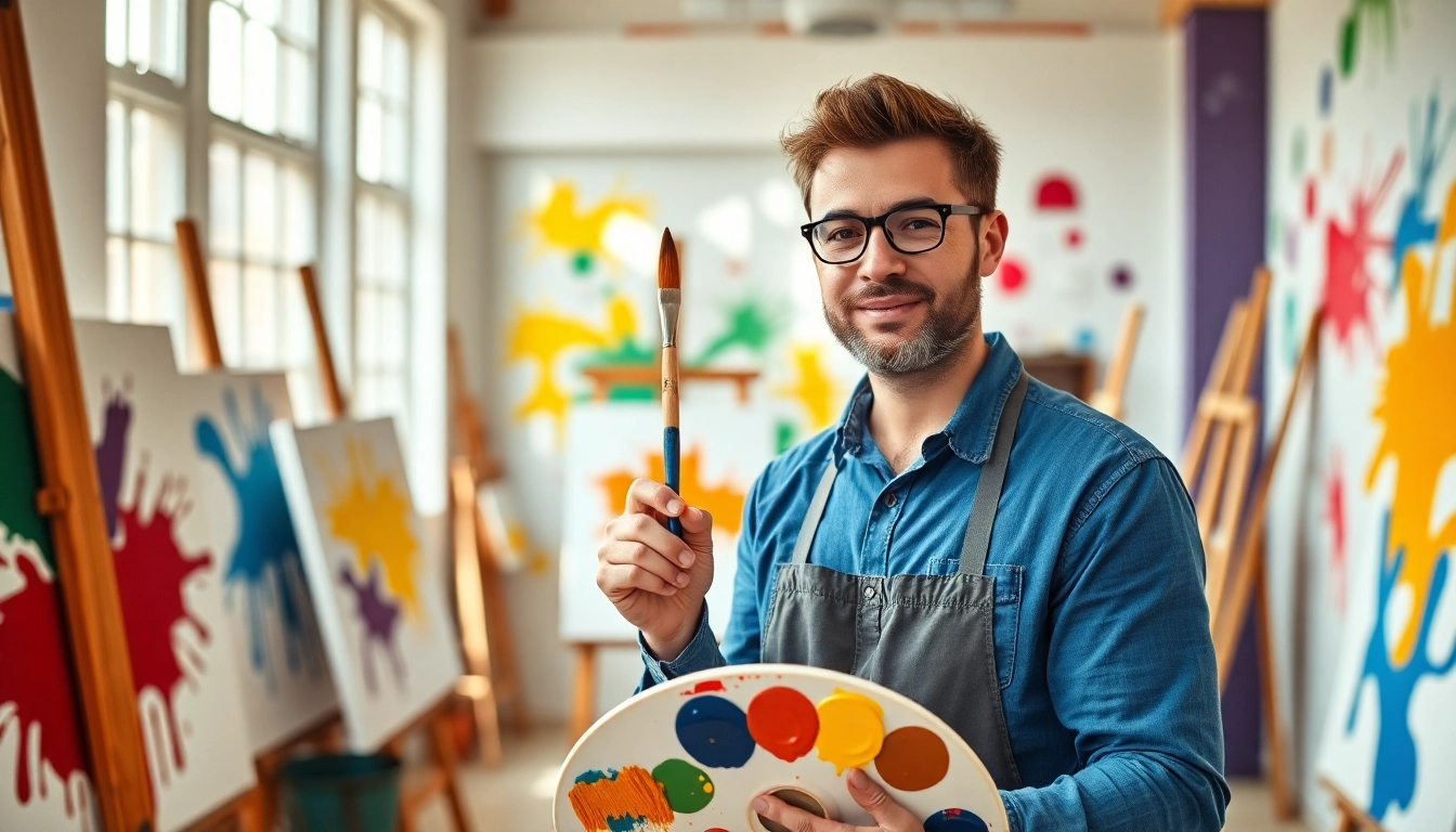 Celebrating a painting apprenticeship with a dedicated painter in a vibrant studio