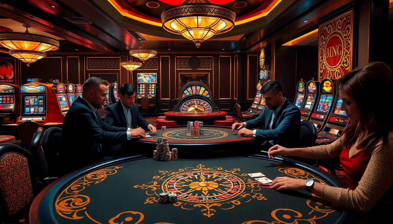 Joueurs engagés stratégiant leurs mouvements à la table de poker du meilleur casino en ligne.