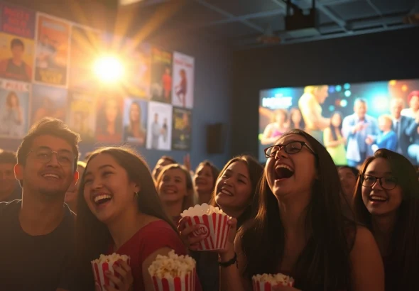 ดูหนัง ในโรงภาพยนตร์ที่มีผู้ชมหลากหลายชนิดร่วมสนุก