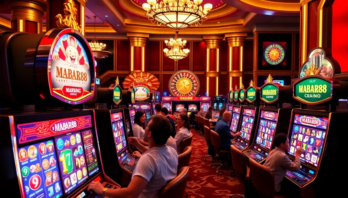 Mesin slot MABAR88 menarik para pemain yang antusias di lingkungan kasino mewah.