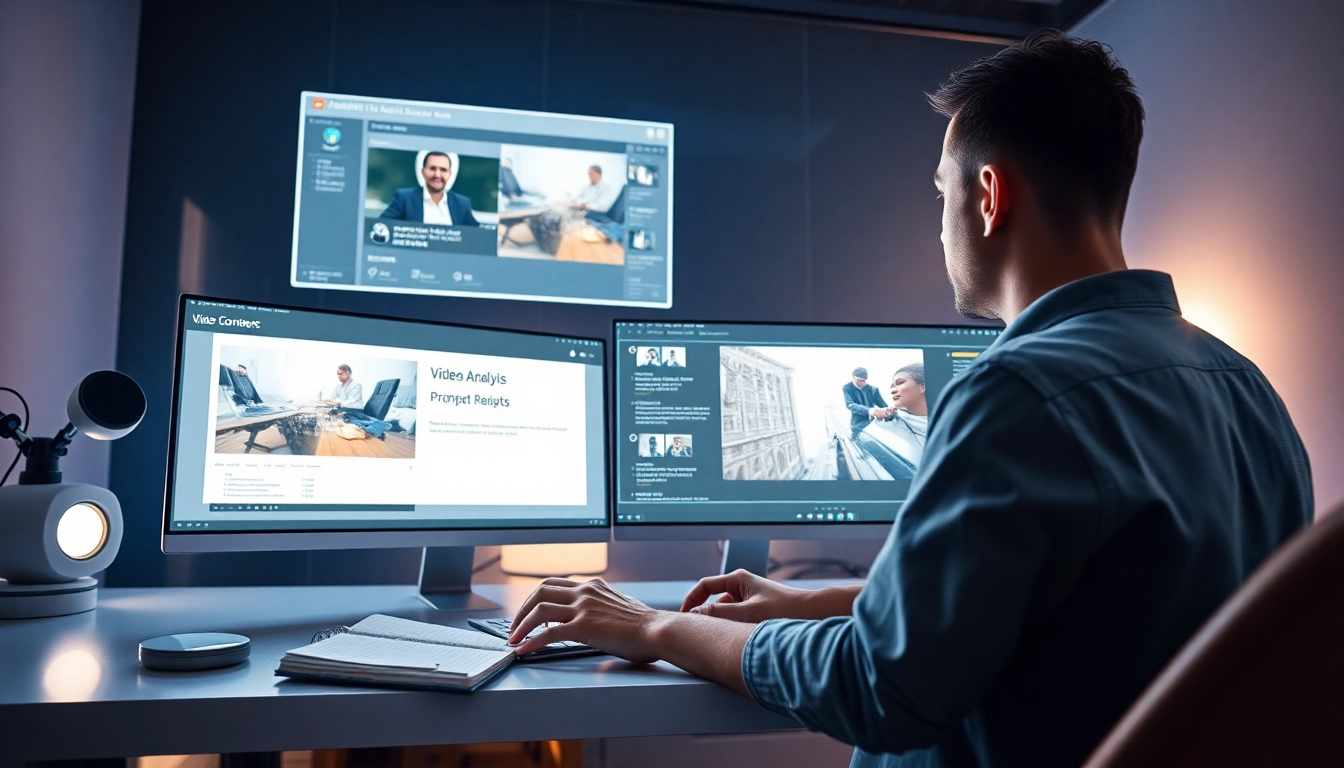 Creative professional using video to promptgenerator software in a modern workspace.
