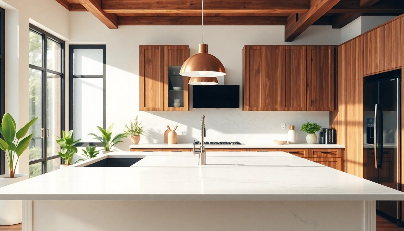 Stylish kitchen island lighting enhances the modern aesthetic of a contemporary kitchen.