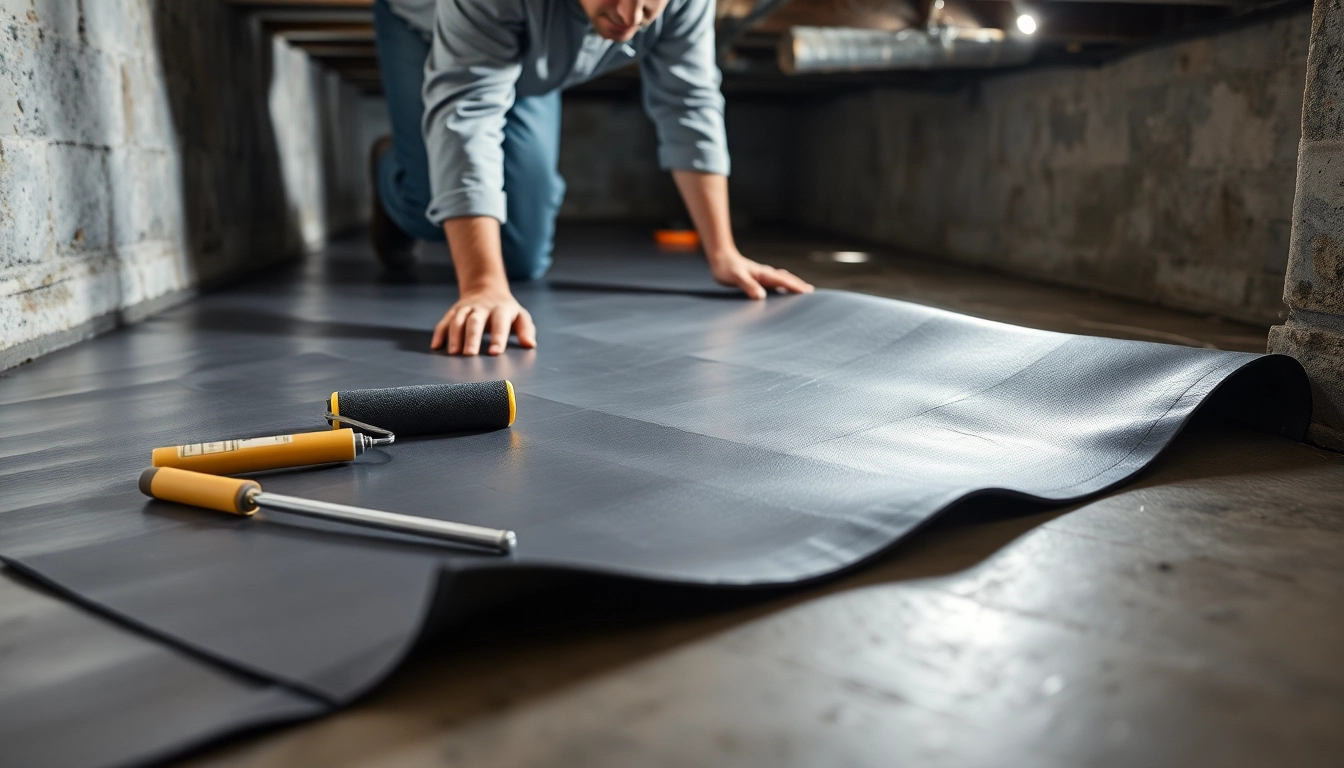 Effective vapor barrier installation demonstrating quality material and expert techniques.