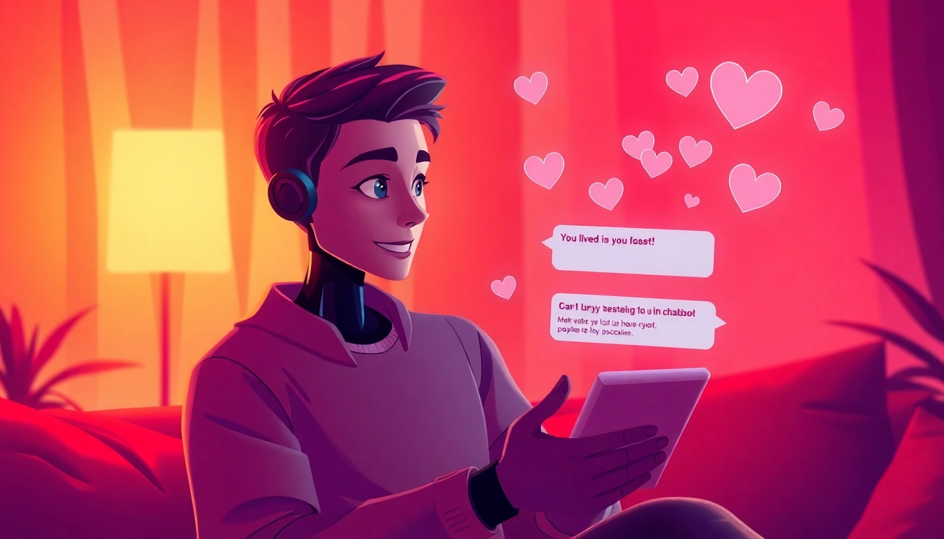 Engaging NSFW AI chatbot interaction showcasing vibrant colors and intimate virtual settings.