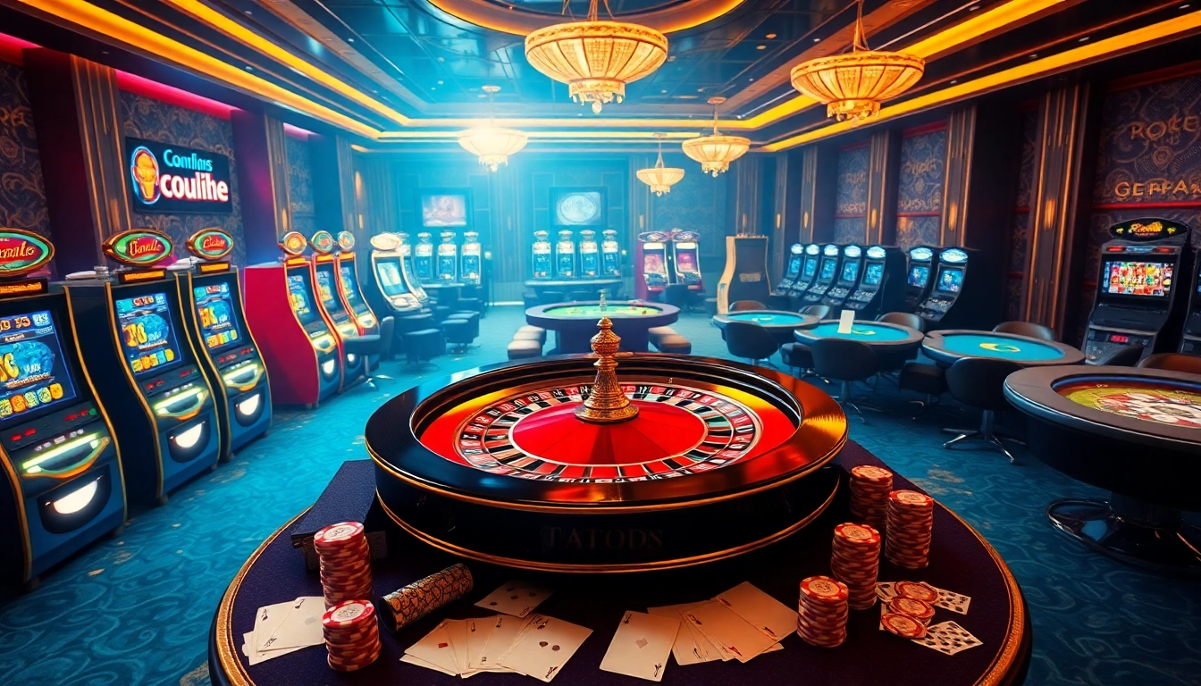 Vivez l'excitation du casino en ligne Français avec des éléments de jeu vibrants, y compris des tables de roulette et de poker.