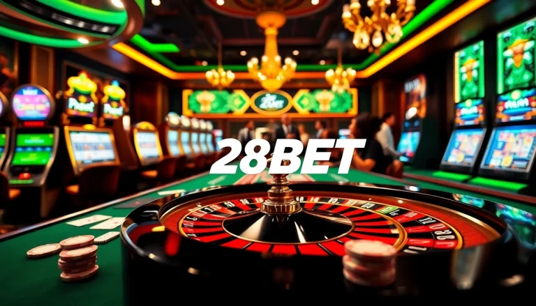Experience the thrill of 28BET with vibrant casino gaming featuring roulette and poker.