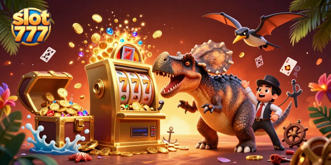 Permainan slot 777 yang menarik saat dinosaurus pachycephalosaurus mengalahkan mesin slot untuk mendapatkan jackpot emas.