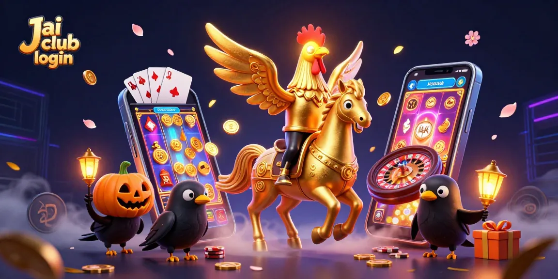 Experience thrilling games and rewards on Jai club login platform, with vibrant casino elements.