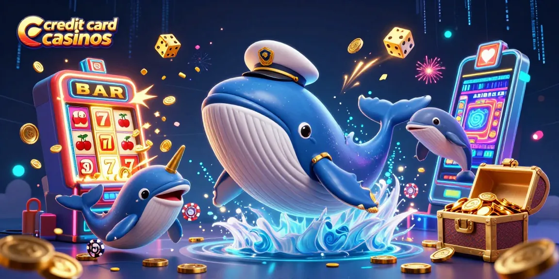 Win big at credit card casinos with exciting games and jackpots in a vibrant underwater scene.