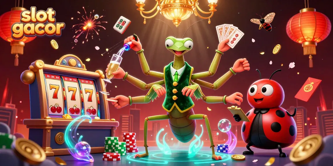 Menangkan jackpot dengan slot gacor di ilustrasi kasino meriah ini dengan karakter unik dan elemen permainan menarik.